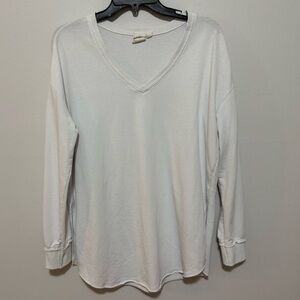 White Crow White V-Neck Long Sleeve Top